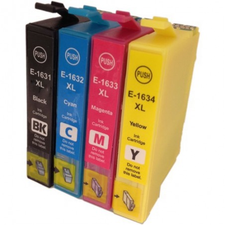 Cartouche d'encre équivalent à Epson Multipack T1636 Pack de 4 Noir, Jaune, Cyan, Magenta