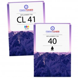 Cartouche d'encre équivalent à Canon Multipack PG 40 / CL 41 Pack de 2 Noir + Couleur