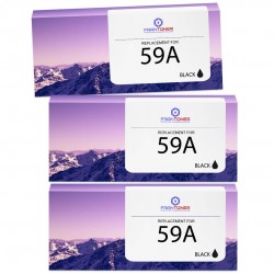 Toner équivalent à HP 59A Pack de 3 Noir - Avec puce