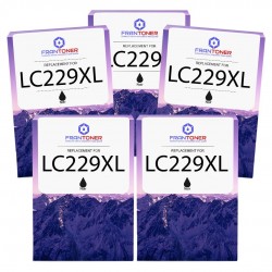 Cartouche d'encre équivalent à Brother LC229XLBK Pack de 5 Noir