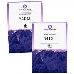 Pack de 2 cartouches imprimantes compatibles Canon PG540XL CL541XL Noir, Couleur