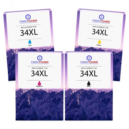 Cartouche d'encre équivalent à Epson Multipack 34XL Pack de 4 Noir, Jaune, Cyan, Magenta