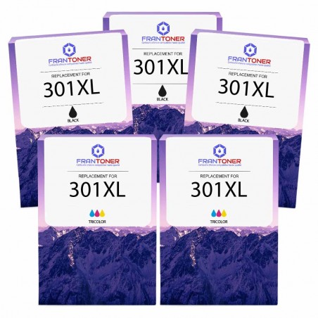 Pack de 5 HP 301XL cartouches d'encre compatibles