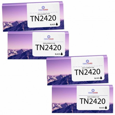 Pack de 4 toners compatibles TN2420 Brother