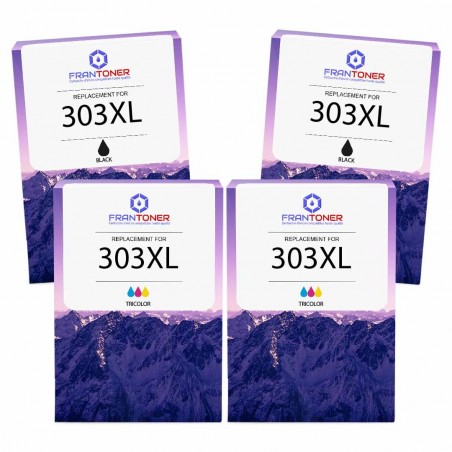 Pack de 4 HP 303XL cartouches d'encre compatibles