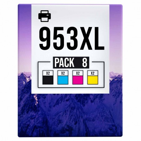 Pack de 8 HP 953XL cartouches d'encre compatibles